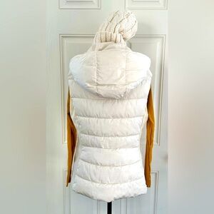 Zara Quilted Vest with Hood in Winter White, XL